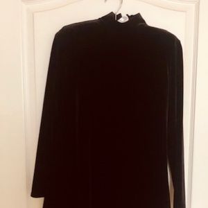 Gorgeous  Petite  Long Sleeve Black Velvet Dress!